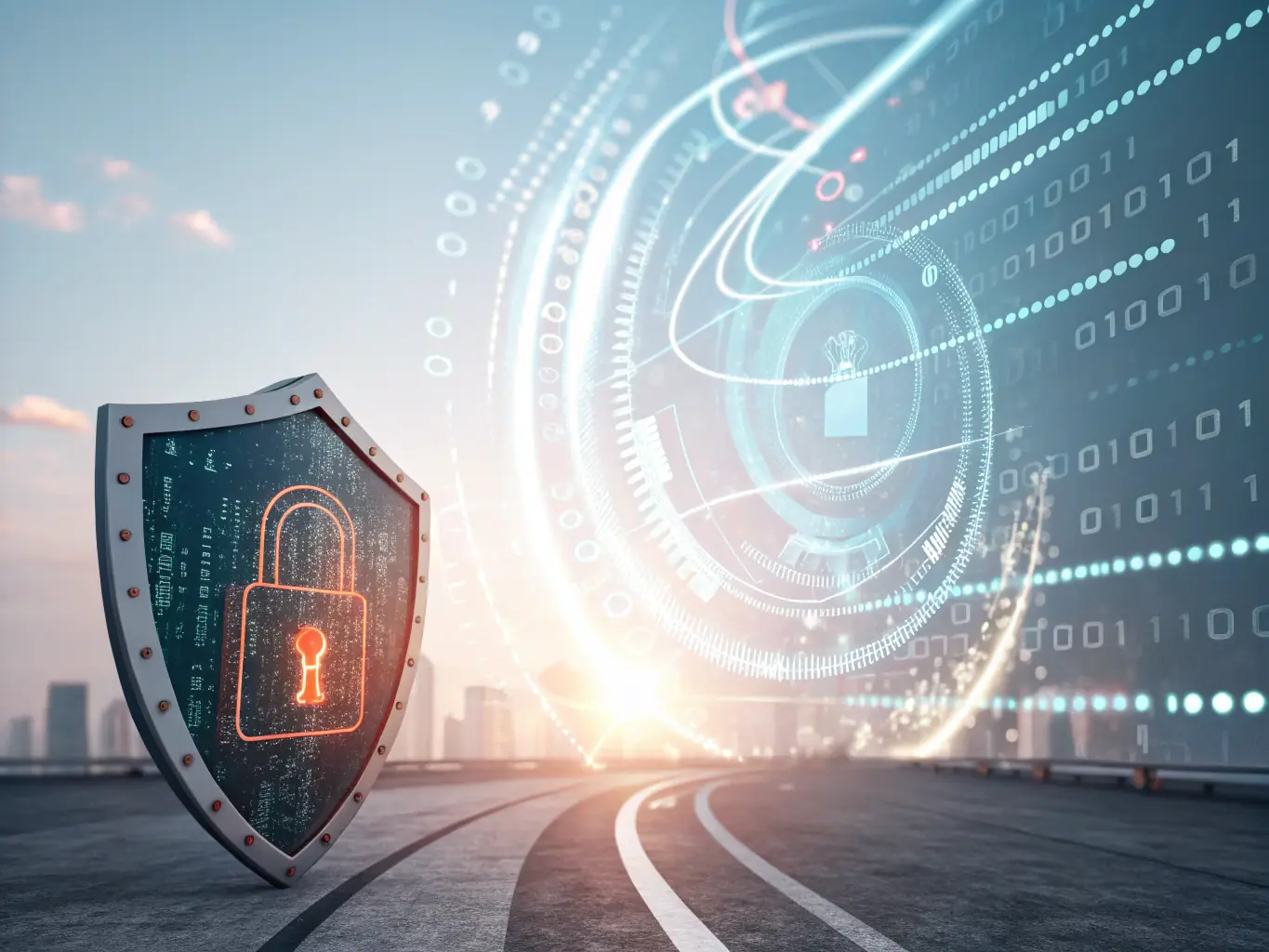 A graphic illustrating the security measures implemented by ATMJILI, such as encryption and secure data storage, to protect user information.